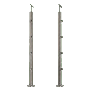 PSG Stâlp balustradă intermediar traversant fi 42,4 mm AISI 304 – 4 suporturi, satin