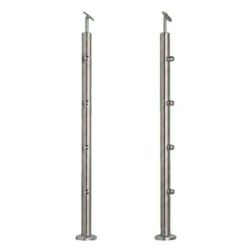 PSG Stâlp balustradă intermediar traversant fi 42,4 mm AISI 304 – 4 suporturi, satin 001-204 (1)