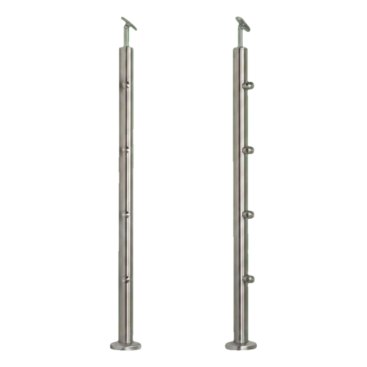 PSG Stâlp balustradă intermediar traversant fi 42,4 mm AISI 304 – 4 suporturi, satin 001-204 (1)