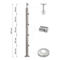 PSG Stâlp balustradă intermediar traversant fi 42,4 mm AISI 304 – 4 suporturi, satin 001-204 (2)