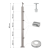 PSG Stâlp balustradă intermediar traversant fi 42,4 mm AISI 304 – 4 suporturi, satin 001-204 (2)