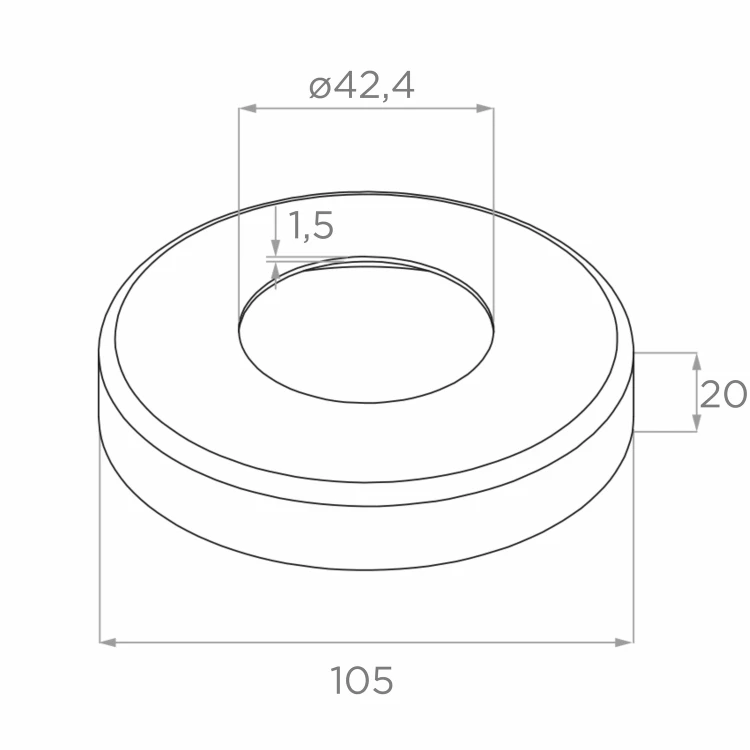 PSG Stâlp balustradă intermediar traversant fi 42,4 mm AISI 304 – 4 suporturi, satin 001-204 (5)