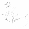 PSG Stâlp balustradă intermediar traversant fi 42,4 mm AISI 304 – 4 suporturi, satin 001-204 (6)