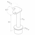 PSG stâlp de balustradă de colț din oțel AISI 304 ø42,4 mm H1060 mm cu suporturi pentru tuburi ø12 mm 001-206 (4)