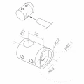 PSG stâlp de balustradă de colț din oțel AISI 304 ø42,4 mm H1060 mm cu suporturi pentru tuburi ø12 mm 001-206 (5)