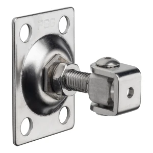 PSG balama reglabilă pentru poartă M12 cu placă 75×55 mm – oțel inoxidabil AISI 304