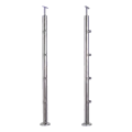 PSG stâlp intermediar pentru balustradă Ø42,4 mm din oțel inoxidabil AISI 304 – 4 suporturi Ø12, montaj în podea 001-207 (1)