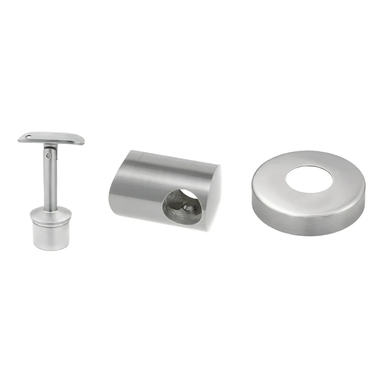 PSG stâlp intermediar pentru balustradă Ø42,4 mm din oțel inoxidabil AISI 304 – 4 suporturi Ø12, montaj în podea 001-207 (3)