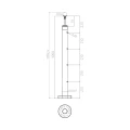 PSG stâlp intermediar pentru balustradă Ø42,4 mm din oțel inoxidabil AISI 304 – 4 suporturi Ø12, montaj în podea 001-207 (4)