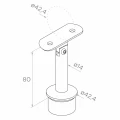 PSG stâlp intermediar pentru balustradă Ø42,4 mm din oțel inoxidabil AISI 304 – 4 suporturi Ø12, montaj în podea 001-207 (7)