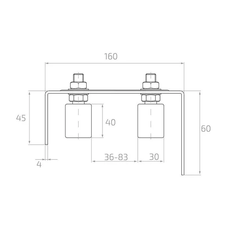 PSG ghidare superioară reglabilă pentru poarta culisantă cu role 160 mm 001-261 (3)