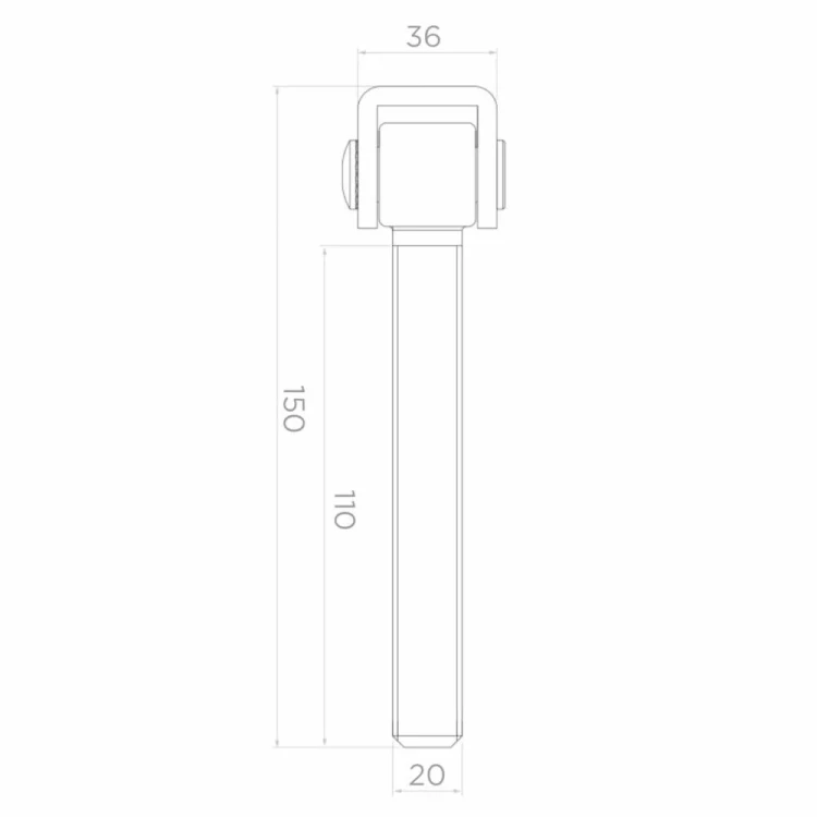 Balama din oțel reglabilă M20 pentru porți batante – galvanizată, L150 mm 001-350 (4)