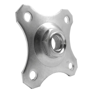 Plăcuță decorativă 80×80×3 mm pentru balama reglabilă M16 – galvanizată