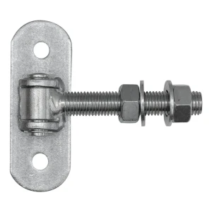 Balama reglabilă pentru poartă M20 cu placă 140×50 mm – galvanizată