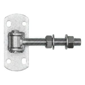 Balama reglabilă pentru poartă M16 cu placă 115×50 mm – galvanizată