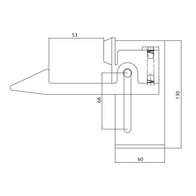 PSG opritor reglabil pentru porți batante cu blocare – clichet 50 mm, oțel zincat 001-444 (4)