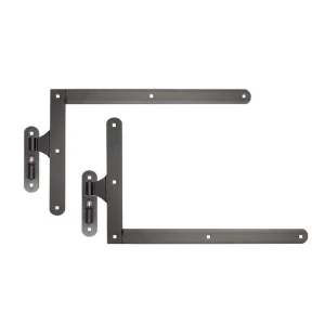 Balama unghiulară cu pivot H400 neagră – set pentru o poartă