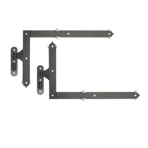 Balama unghiulară decorativă cu pivot H400 x L650 – set pentru o clapă, neagră