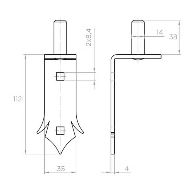 Cap pentru balama cu curea decorativ fi 14 mm pentru porți batante – pentru înșurubare 001-510 (2)