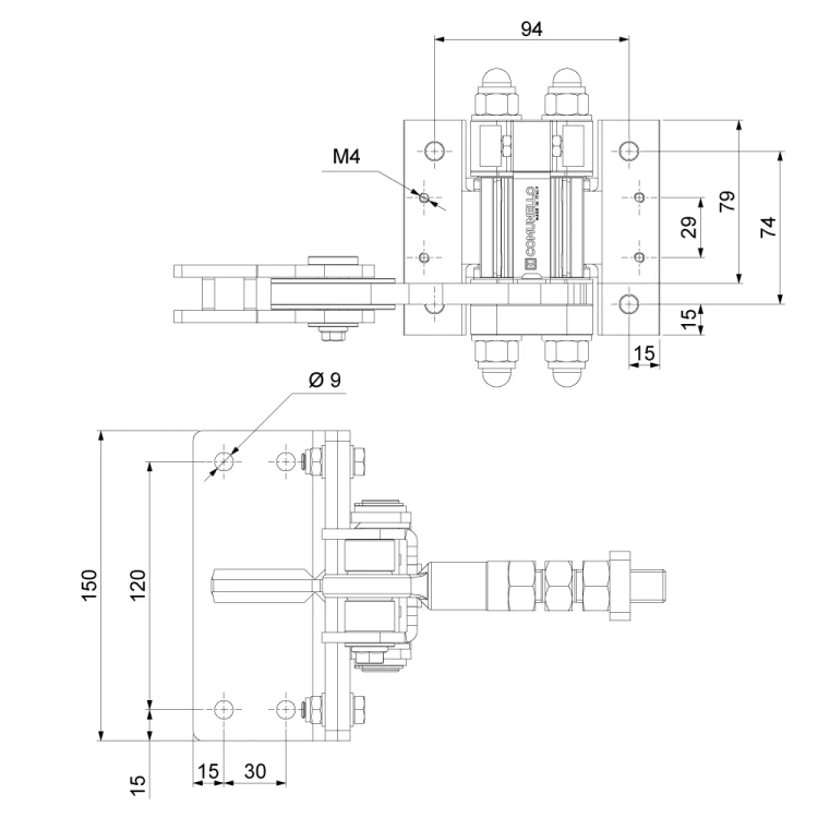 Comunello Albatros Piccolo – sistem balamale pentru poartă pliabilă până la 4 m / 100 kg 001-530 (6)