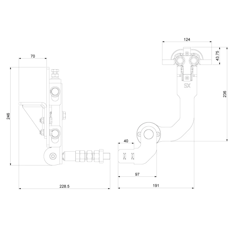 Comunello Albatros Piccolo – sistem balamale pentru poartă pliabilă până la 4 m / 100 kg 001-530 (8)