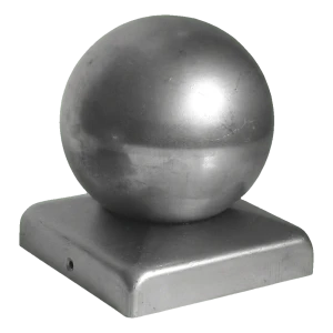Copertină din oțel pentru gard pentru stâlp 50×50 mm cu bilă decorativă fi 50