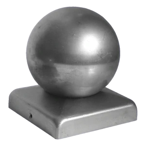 Capac stalowy pentru gard cu bilă 60×60 mm / fi 50 mm – brut