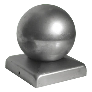 Copertină de gard din oțel 60×60 mm cu bilă decorativă fi 80 mm