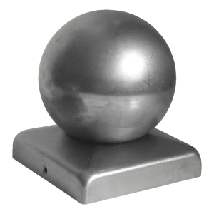 Căciuliță de gard din oțel cu bilă 70×70 mm / fi 60 mm – brut