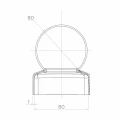 Coif de gard din oțel galvanizat 80×80 mm cu bilă fi 80 mm 001-565 (2)