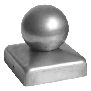 Capac de oțel pentru stâlp de gard 100×100 mm cu bilă fi 60 mm – brut