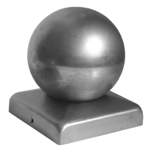 Capac de gard din oțel pentru stâlp 100×100 mm cu bilă decorativă fi 80