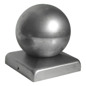 Căciulă din oțel galvanizat pentru stâlp de gard 120×120 mm cu bilă fi 120